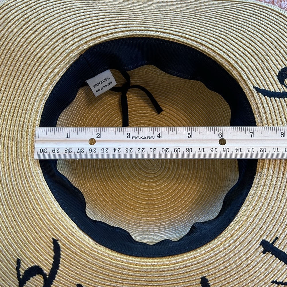 C.C Women's Paper Weaved Crushable Beach Embroidered Quote Floppy Brim S… - Picture 8 of 11